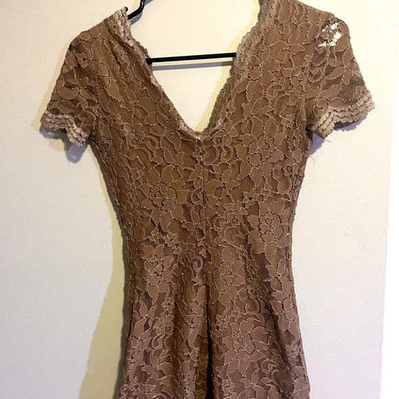 Kimchi Blue Dresses & Skirts - Brown Lace Cocktail Mini Dress